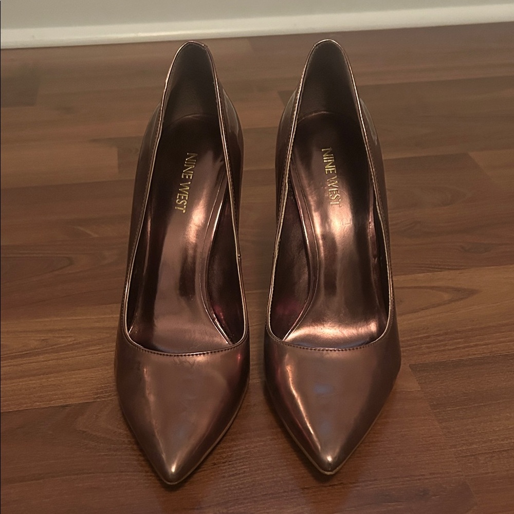 Nine West Metallic Bronze Heels